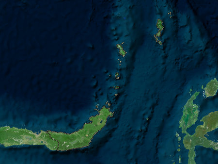 Sulawesi Utara, province of Indonesia. High resolution satellite mapsの写真素材