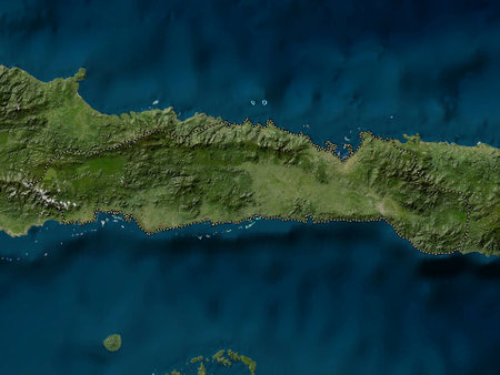 Gorontalo, province of Indonesia. Low resolution satellite mapsの写真素材