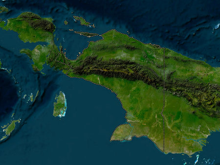 Papua, province of Indonesia. Low resolution satellite maps