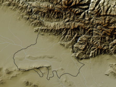 Alborz, province of Iran. Elevation map colored in wiki style with lakes and riversの写真素材