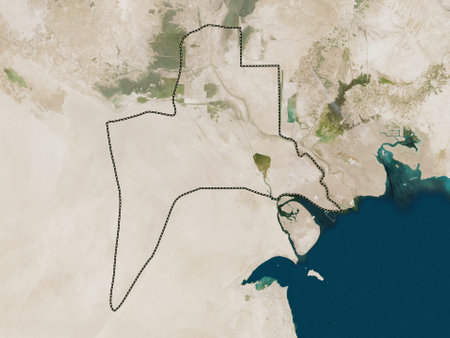 Al-Basrah, province of Iraq. Low resolution satellite mapsの写真素材