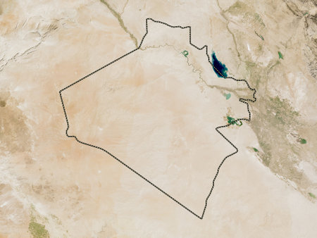 Al-Anbar, province of Iraq. Low resolution satellite mapsの写真素材
