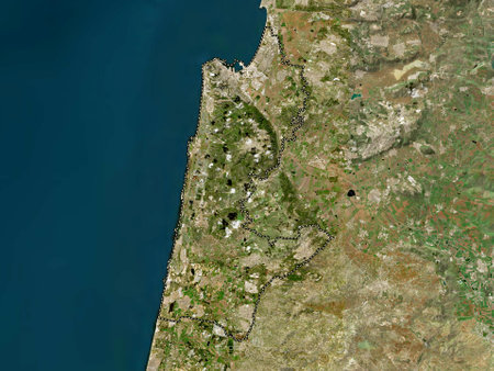 Haifa, district of Israel. Low resolution satellite mapsの写真素材