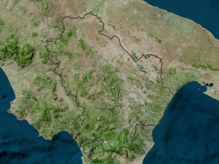 Basilicata, region of Italy. High resolution satellite maps