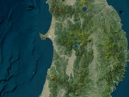 Akita, prefecture of Japan. High resolution satellite maps