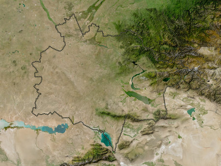 East Kazakhstan, region of Kazakhstan. Low resolution satellite mapsの写真素材