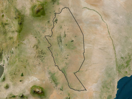 Kitui, county of Kenya. Low resolution satellite mapsの写真素材