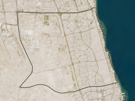 Mubarak Al-Kabeer, province of Kuwait. Low resolution satellite maps
