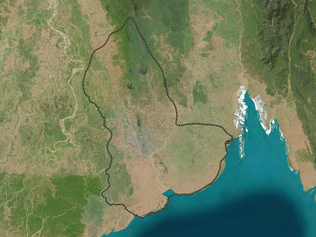 Yangon, division of Myanmar. Low resolution satellite mapsの写真素材