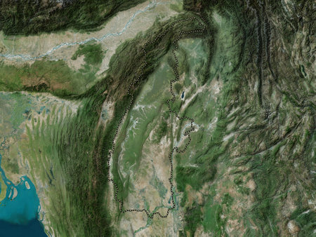 Sagaing, division of Myanmar. High resolution satellite mapsの写真素材