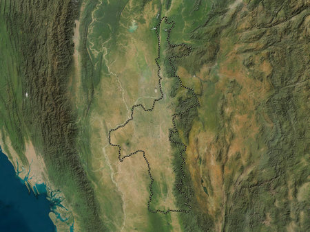 Mandalay, division of Myanmar. Low resolution satellite mapsの写真素材