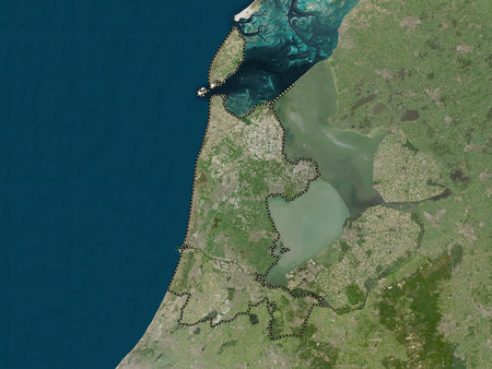 Noord-Holland, province of Netherlands. Low resolution satellite maps