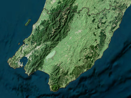 Wellington, regional council of New Zealand. Low resolution satellite mapsの写真素材
