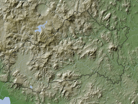 Matagalpa, department of Nicaragua. Elevation map colored in wiki style with lakes and riversの写真素材