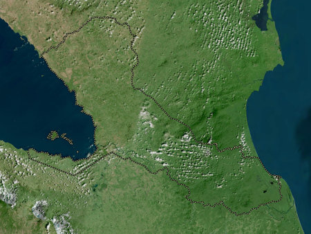 Rio San Juan, department of Nicaragua. High resolution satellite mapsの写真素材