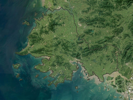 Hwanghae-namdo, province of North Korea. Low resolution satellite maps