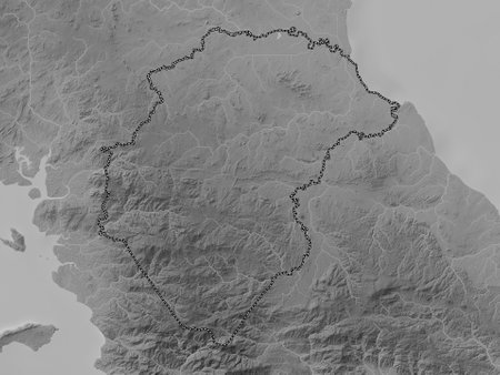 Herrera, province of Panama. Grayscale elevation map with lakes and riversの写真素材