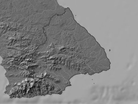 Los Santos, province of Panama. Bilevel elevation map with lakes and riversの写真素材