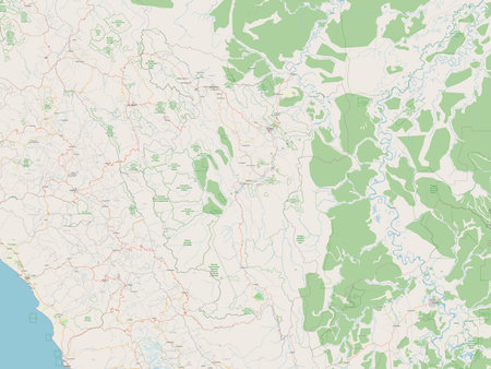 San Martin, region of Peru. Open Street Map