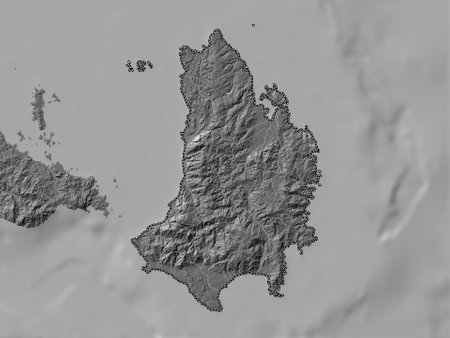 Catanduanes, province of Philippines. Bilevel elevation map with lakes and riversの写真素材