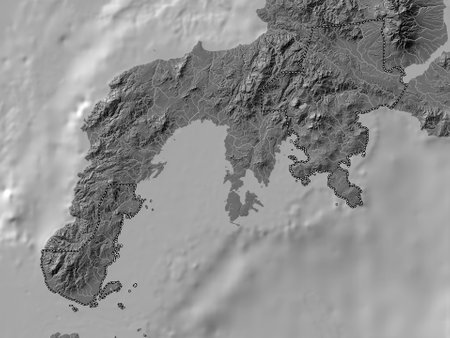 Zamboanga del Sur, province of Philippines. Bilevel elevation map with lakes and riversの写真素材