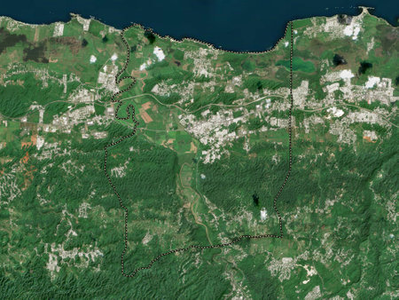 Manati, municipality of Puerto Rico. Low resolution satellite mapsの写真素材