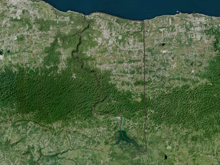 Quebradillas, municipality of Puerto Rico. High resolution satellite mapsの写真素材