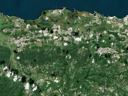 Vega Baja, municipality of Puerto Rico. Low resolution satellite maps
