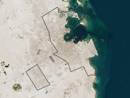 Ad Dawhah, municipality of Qatar. Low resolution satellite mapsの写真素材