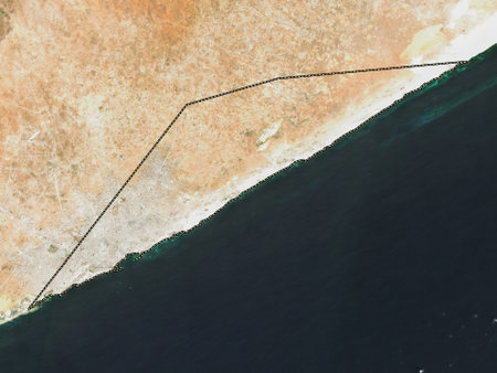 Banaadir, region of Somalia. Low resolution satellite mapsの写真素材