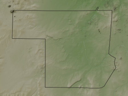 Northern, state of Sudan. Elevation map colored in wiki style with lakes and riversの写真素材