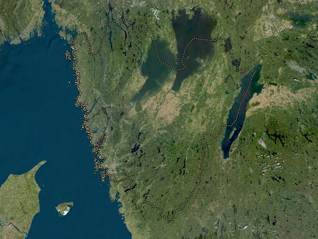 Vastra Gotaland, county of Sweden. Low resolution satellite maps