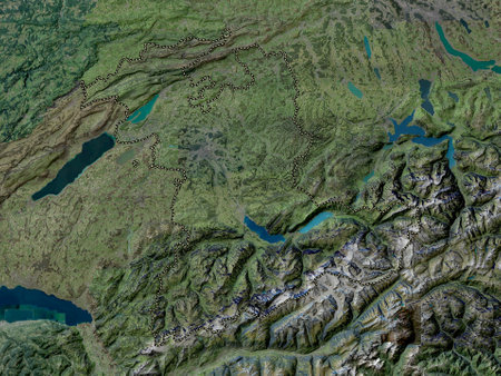 Bern, canton of Switzerland. High resolution satellite mapsの写真素材