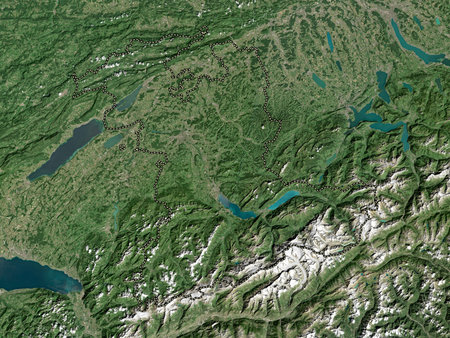 Bern, canton of Switzerland. Low resolution satellite maps