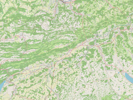 Solothurn, canton of Switzerland. Open Street Map