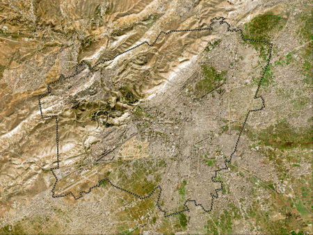 Damascus, province of Syria. Low resolution satellite mapsの写真素材
