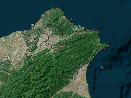 New Taipei City, special municipality of Taiwan. Low resolution satellite mapsの写真素材