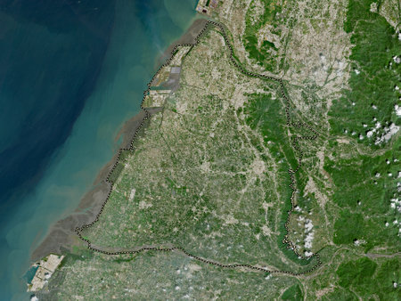 Changhua, county of Taiwan. Low resolution satellite mapsの写真素材