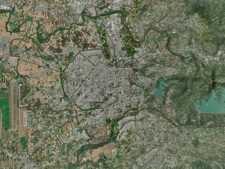 Chiayi City, county of Taiwan. High resolution satellite mapsの写真素材