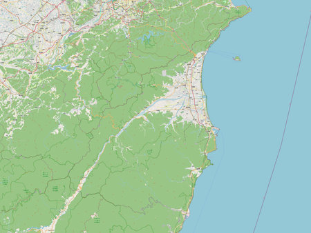 Yilan, county of Taiwan. Open Street Map