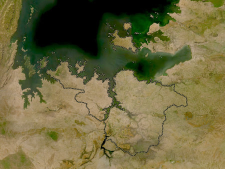 Mwanza, region of Tanzania. Low resolution satellite mapsの写真素材