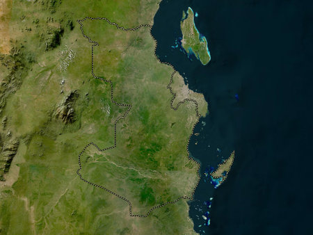 Pwani, region of Tanzania. Low resolution satellite mapsの写真素材