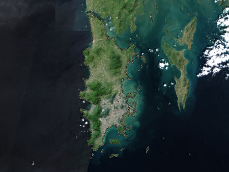 Phuket, province of Thailand. High resolution satellite mapの写真素材