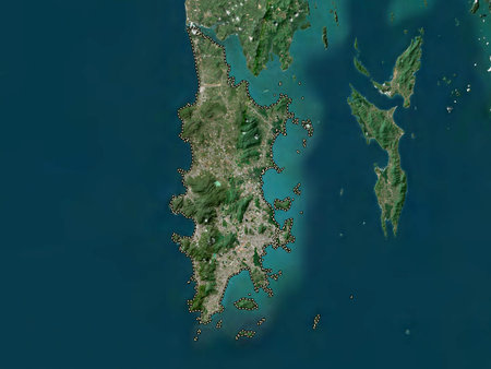 Phuket, province of Thailand. Low resolution satellite maps