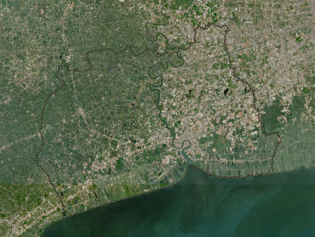 Samut Sakhon, province of Thailand. Low resolution satellite mapsの写真素材
