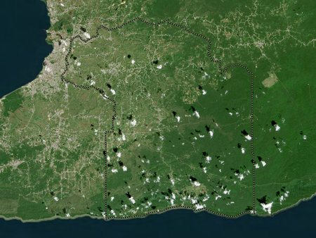 Princes Town, region of Trinidad and Tobago. Low resolution satellite maps