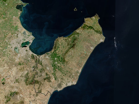 Nabeul, governorate of Tunisia. Low resolution satellite mapsの写真素材