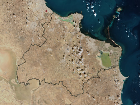 Monastir, governorate of Tunisia. Low resolution satellite mapsの写真素材