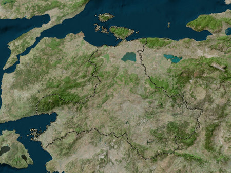Balikesir, province of Turkiye. High resolution satellite mapsの写真素材