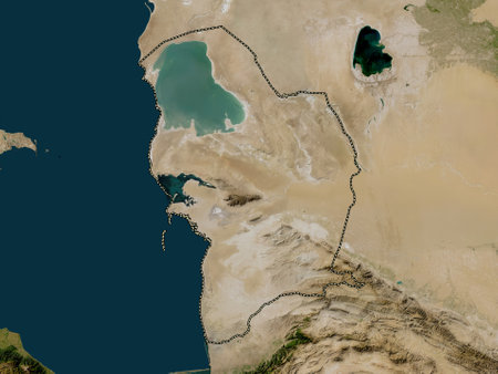 Balkan, province of Turkmenistan. Low resolution satellite mapsの写真素材